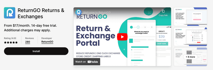 Return Go, software de devoluciones para Shopify.