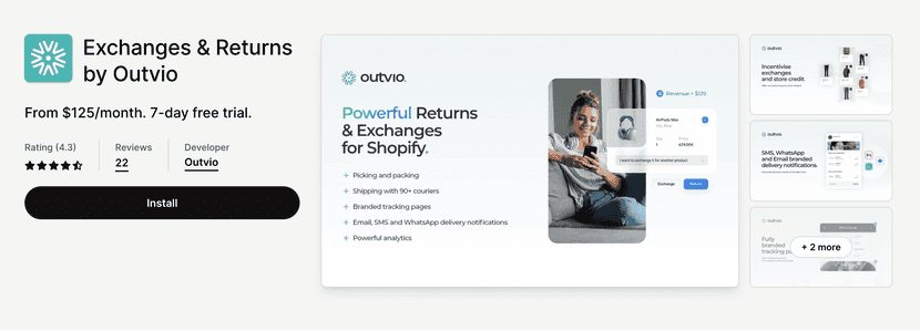 Outvio is the best return app for shopify
