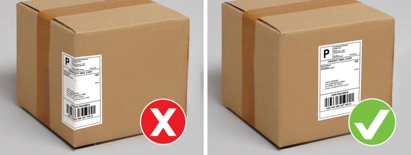 the placement of the shipping label is one of the most crucial factors for its readability