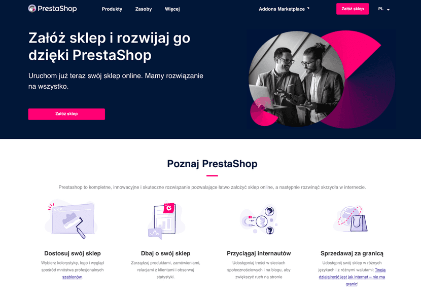 Główna strona prestashop