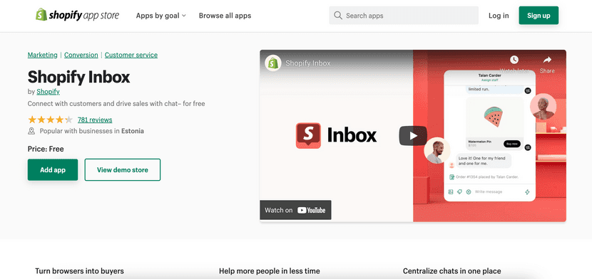 shopify inbox is a shopify app to improve communications with customers