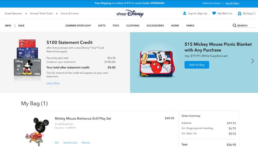 Disney Checkout eCommerce.