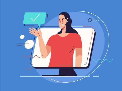 Infografía que representa el servicio de atención al cliente de una empresa.