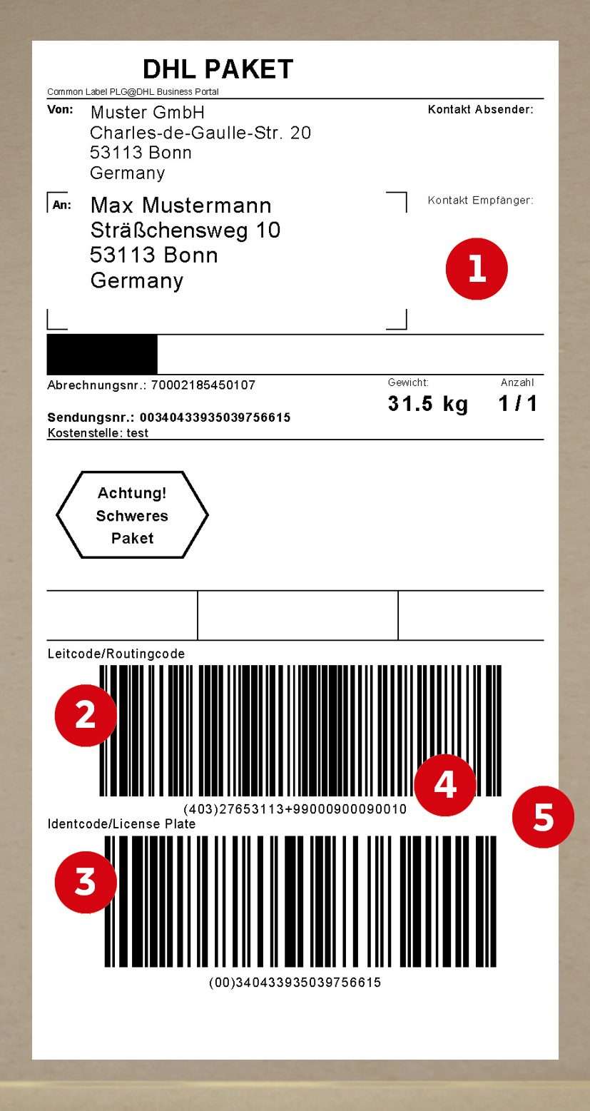 DHL Paket Versandetikett