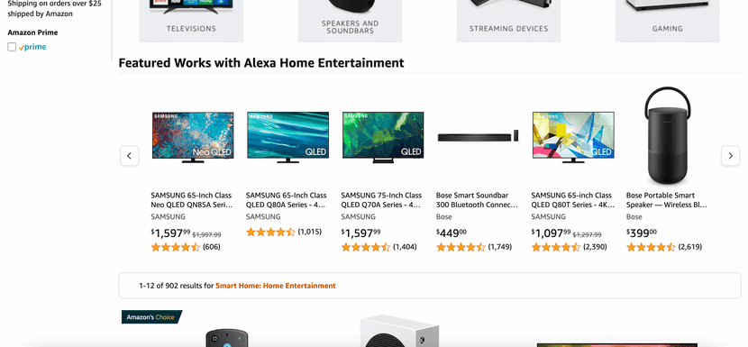 amazon's product pages for online customers