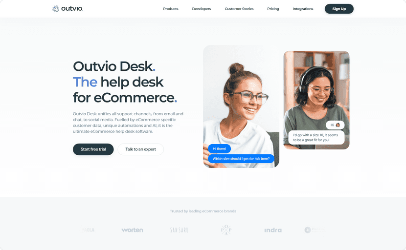 outvio desk, the best live chat software for eCommerce