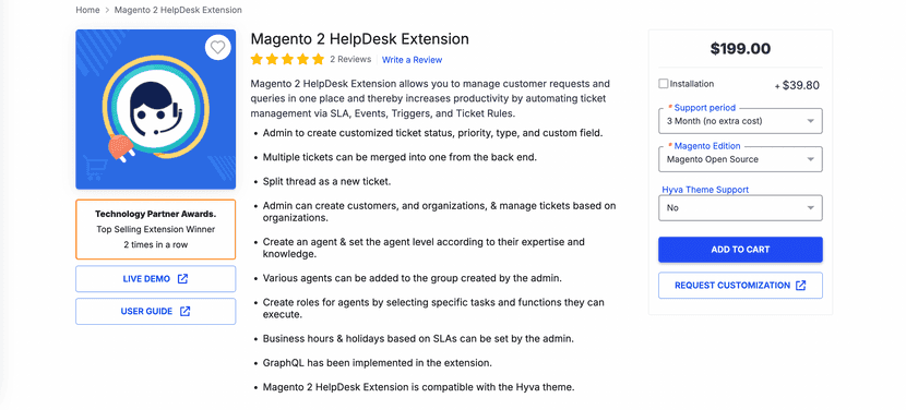 webkul helpdesk extension for Magento