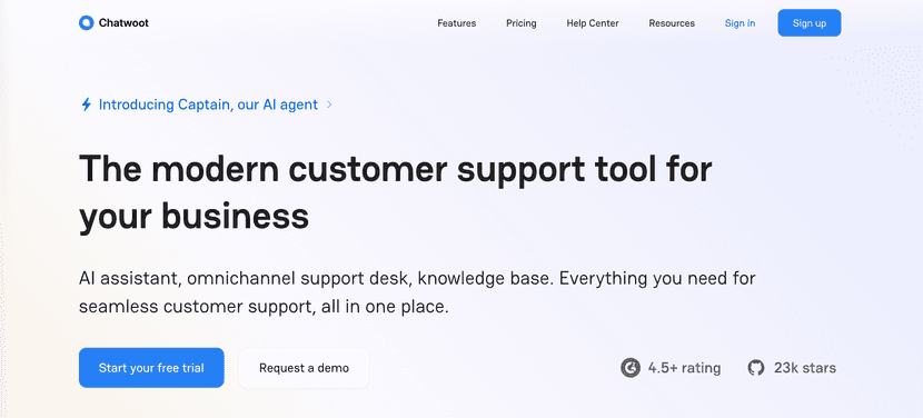 chatwoot self customer service live chat