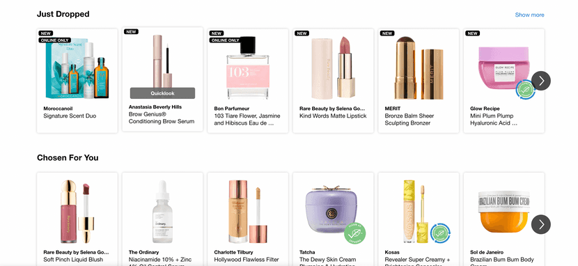 sephora's website is customized to every buyer, creating an omnichannel ecommerce experience