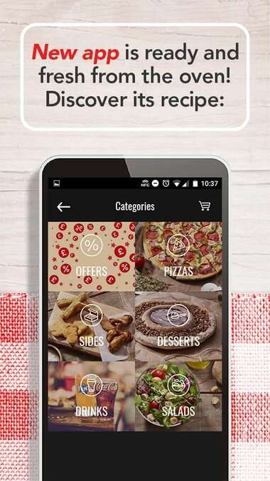 Aplicación mobile commerce de la empresa Telepizza.
