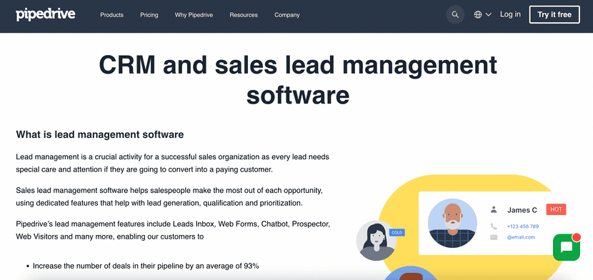 pipedrive is a software system that can be used to manage customer relations and leads