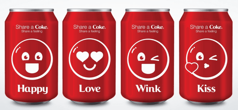 Estrategia de marketing emocional que Coca-Cola utiliza en sus envases y productos.