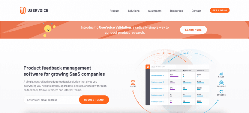 uservoice es una herramienta de atención al cliente para gestionar quejas, reclamaciones, obtener informes etc