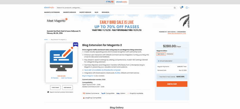 aheadwork, app de blog para magento