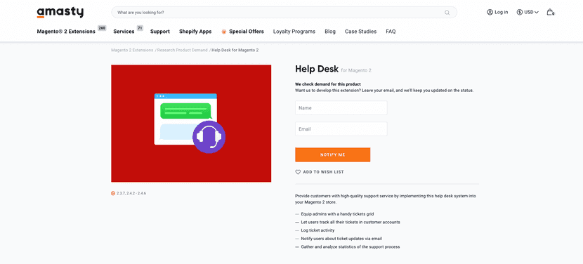 amasty help desk extension for Magento 2