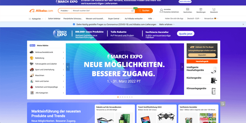 Alibaba Deutschland E-Commerce Plattform für Deutschland