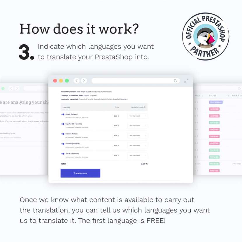 Módulo PrestaShop Glotio para traduzir lojas online