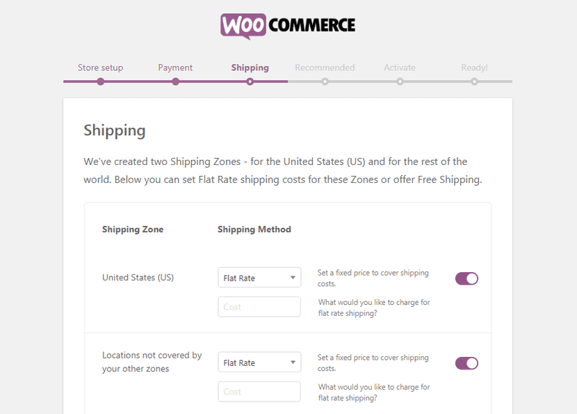 WooCommerce Versand Seite