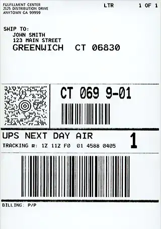 Etykieta przesyłkowa UPS