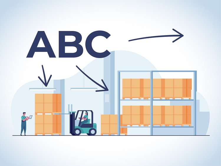 worker organizes warehouse according to abc classification