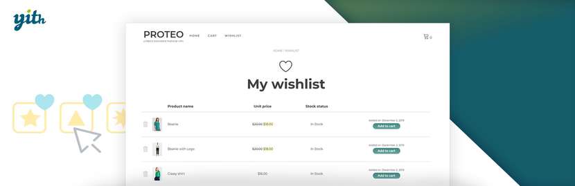 Zrzut ekranu listy życzeń którą można zrobić w sklepie internetowym WooCommerce dzięki wtyczce  Wishlist