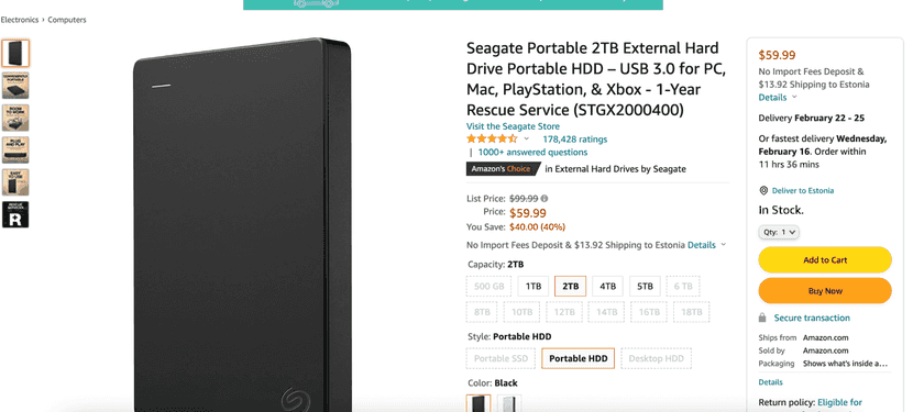Amazon buy box how it looks