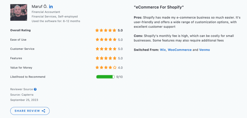 shopify reviews