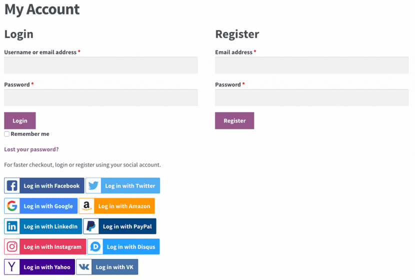 WooCommerce Social Login