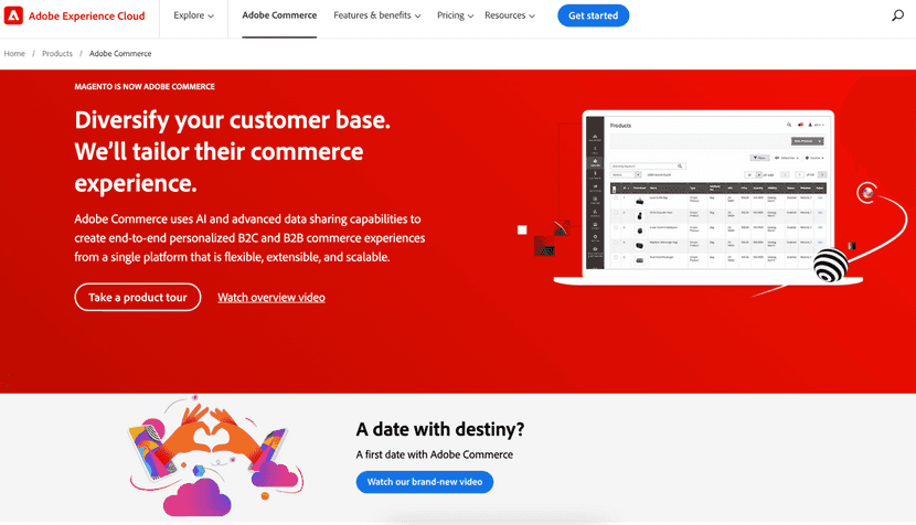 Adobe Commerce (Magento) strona główna platformy eCommerce