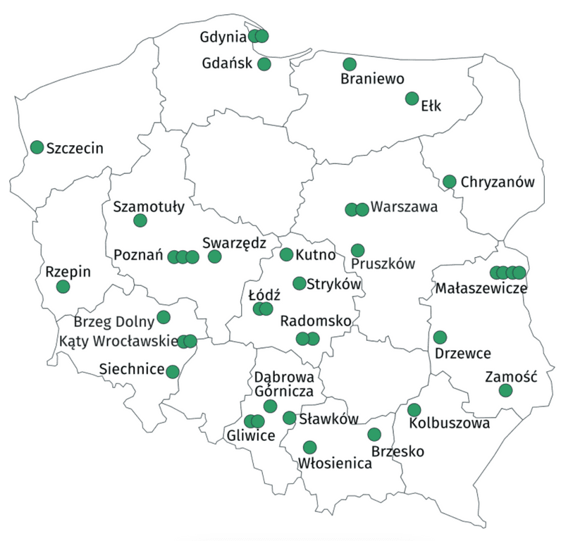 transport intermodalny w Polsce na podstawie danych GUS rok 2021 terminale intermodalne w Polsce